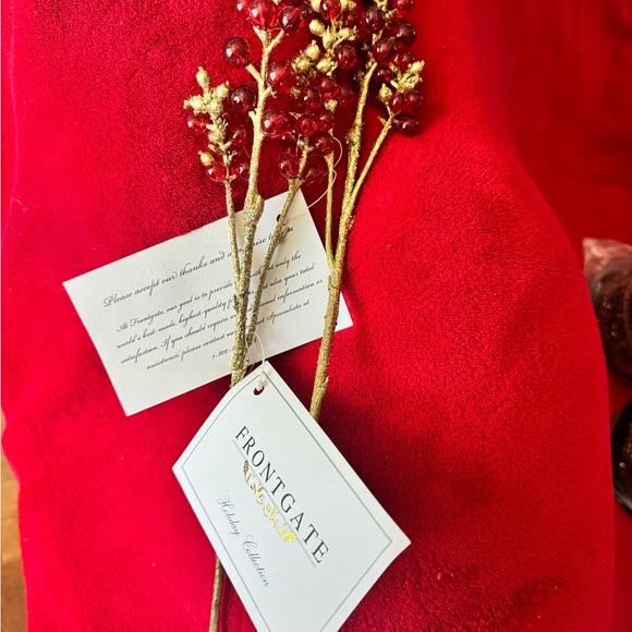 Frontgate Holiday Collection red and gold glitter 18” sprays - Picture 3 of 3